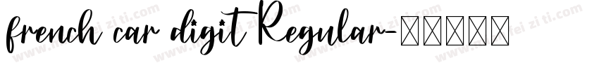 french car digit Regular字体转换